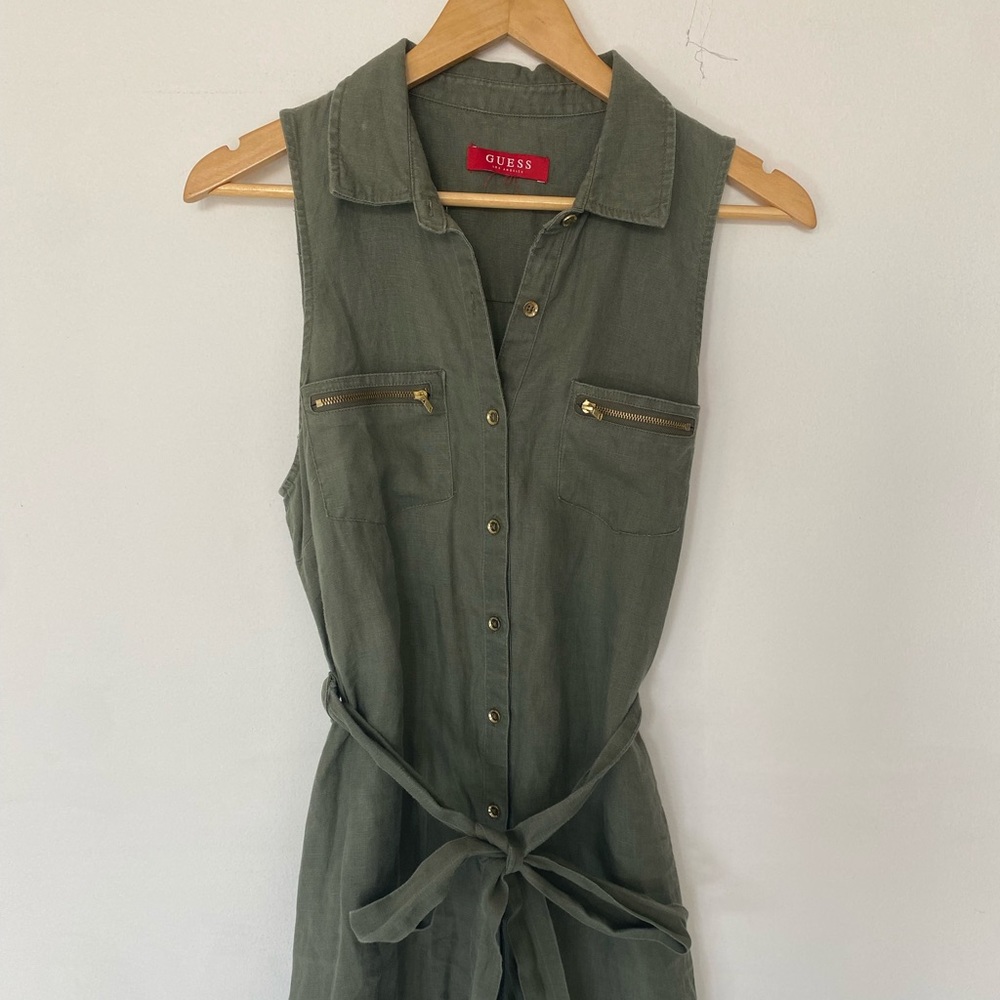 Guess Size XS Olive linen dress